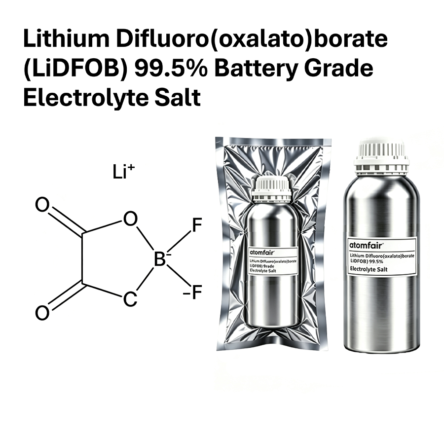 Lithium Difluoro(oxalato)borate (LiDFOB) 99.5% Battery Grade Electrolyte Salt | Atomfair