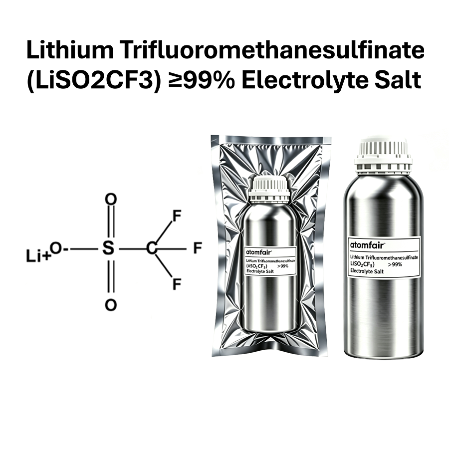 Lithium Trifluoromethanesulfinate (LiSO2CF3) ≥99% Electrolyte Salt | Atomfair