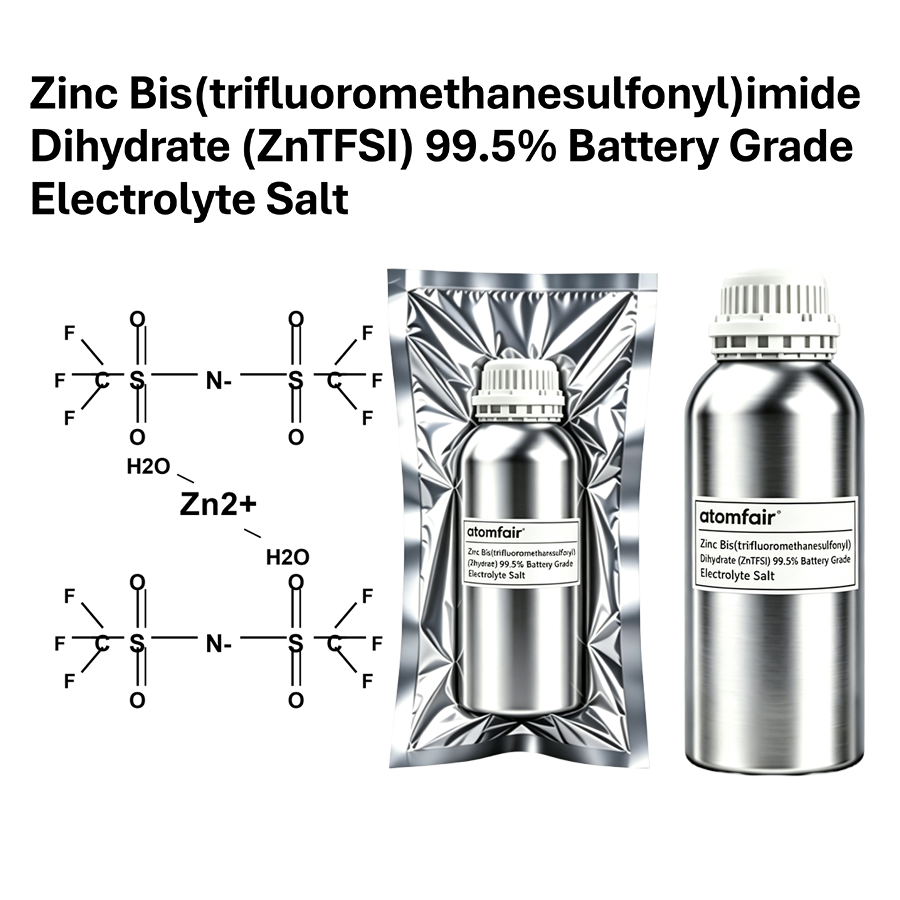 Zinc Bis(trifluoromethanesulfonyl)imide Dihydrate (ZnTFSI) 99.5% Battery Grade Electrolyte Salt | Atomfair