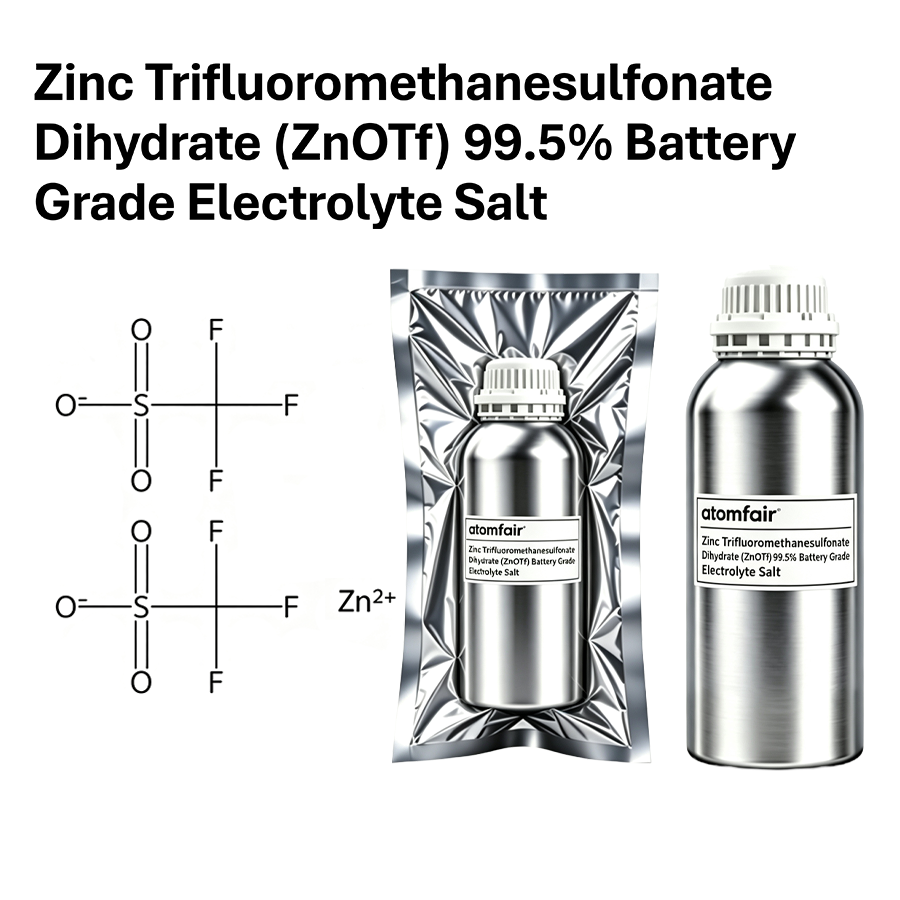Zinc Trifluoromethanesulfonate Dihydrate (ZnOTf) 99.5% Battery Grade Electrolyte Salt | Atomfair